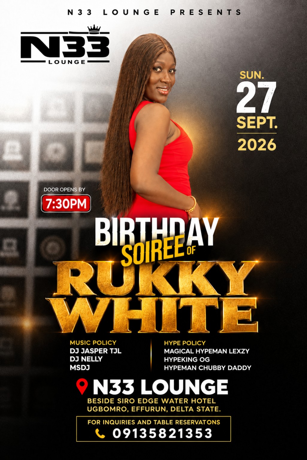 Birthday Soiree event flyer design