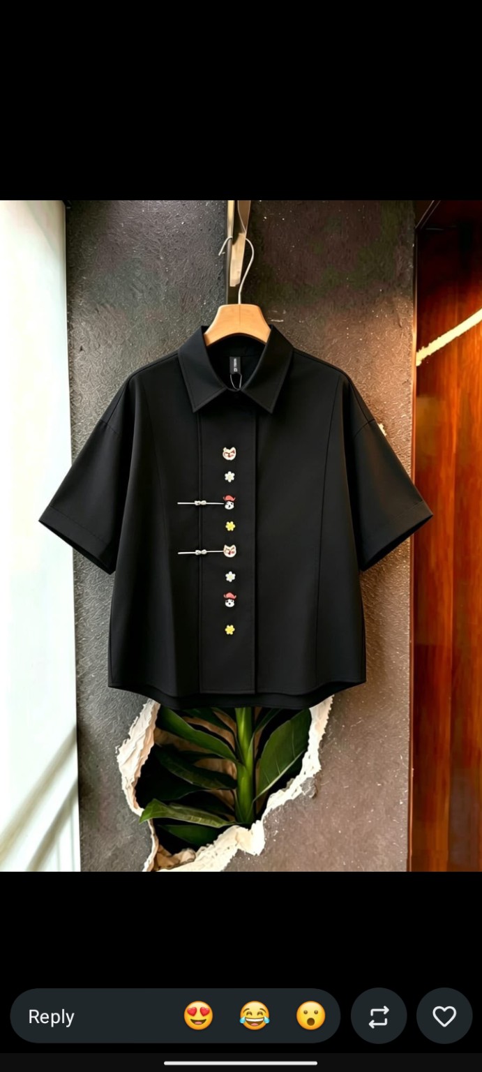 Black short-sleeve shirt design