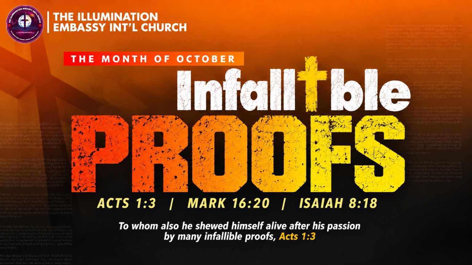 Infallible Proofs event graphic design